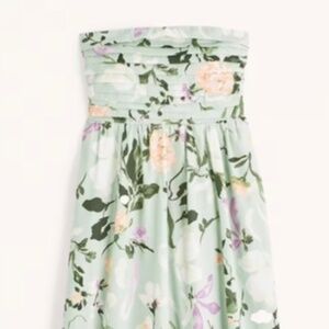 Abercrombie & Fitch Emerson Strapless Poplin Midi Dress